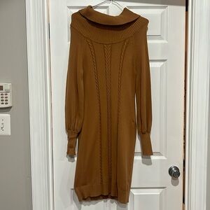 Brown sweater dress